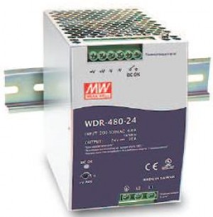 Mean Well WDR Series AC (1 or 2 Phase) to DC Single 24V Output-480W